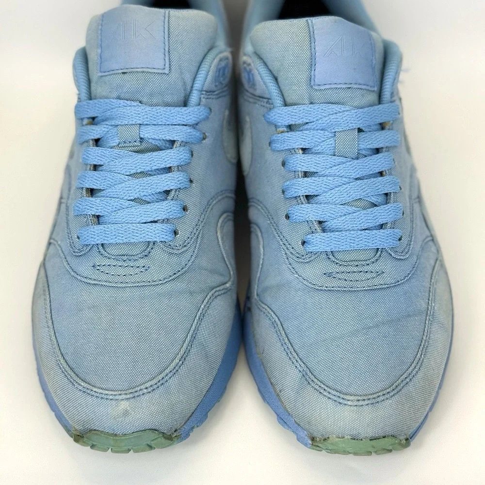 Please READ! Y2K Nike Air Max 1 Blue Canvas Sneakers Men 8.5 EUR 42 2010 Vietnam